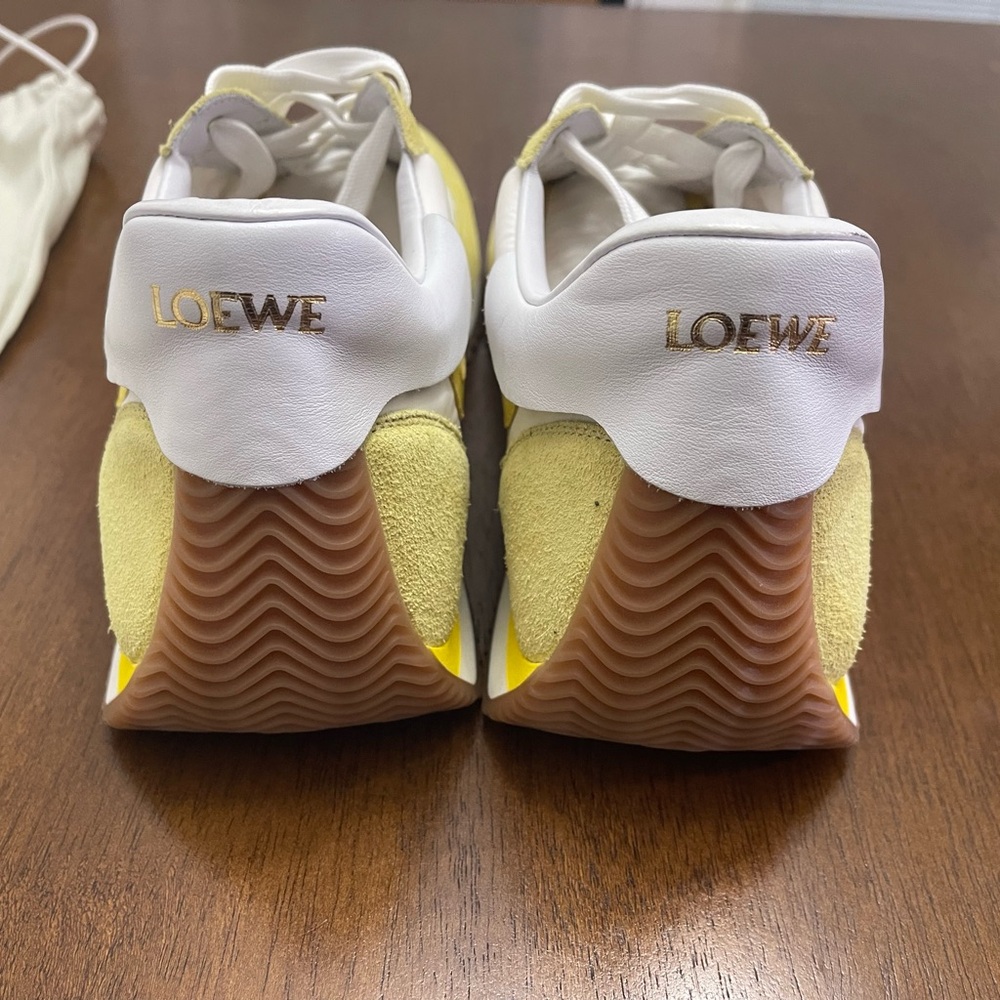 Loewe Yellow and White Suede Runner Sneakers - Picture 7 of 8